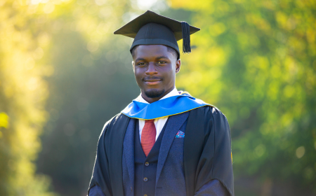 UCD alumnus Israel Olatunde at his graduation in 2023.